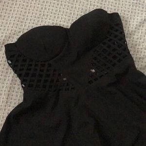 Strapless Caged Little Black Dress